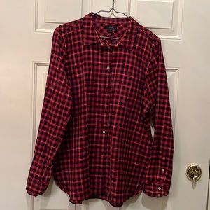 J Crew Women’s Cotton plaid Flannel shirt, sz 14